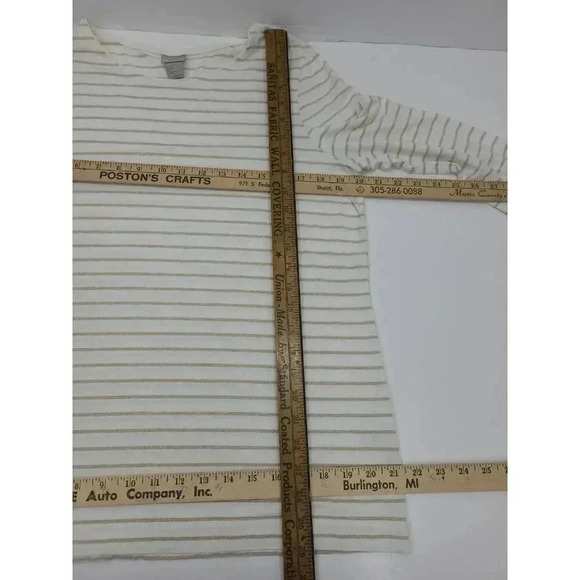 Chico's Shirt Women's Large Lightweight Long Sleeve Stripped - Picture 3 of 6